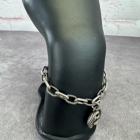 Gucci Rope STERLING SILVER GUCCI INTERLOCKING G CHARM BRACELET - Picture 7 of 12